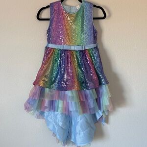 Rainbow Sequin Girls Dress